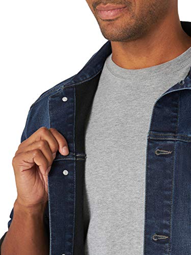 Wrangler Authentics Men's Bonded Fleece Lined Trucker Denim Jacket, Dark Indigo, Large #TOP3