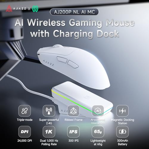 Souris de jeu blanche de haute précision AJAZZ AJ200P NL AI - 2