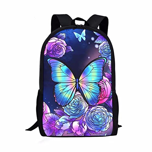 HELLHERO Butterfly Backpack for Girls for School Kids Schoolbag Preschool Backpacks Primary Bookbag Laptop Pack Travel School Bags College Rucksack Satchel Hiking Outdoor