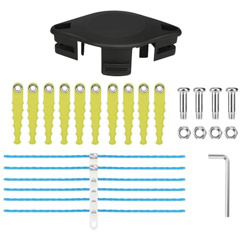 THTEN ACFHRL2 Weed Eater Bladed Head Spool Line Compatible with Ryobi 18V 24V and 40V String Trimmers Fits for RY40210 RY40210A with 6 Replacement Blades