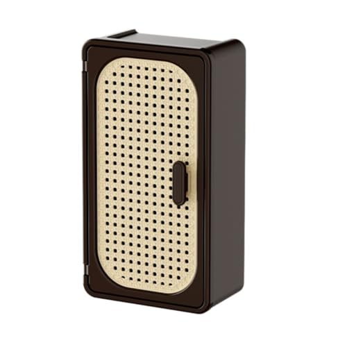 Opatiny Scatola per fazzoletti in rattan, montaggio a parete, per fazzoletti e cosmetici, installazione senza trapano, organizer in stile vintage con sezioni suddivise in zone, 36 x 20 x 11 cm