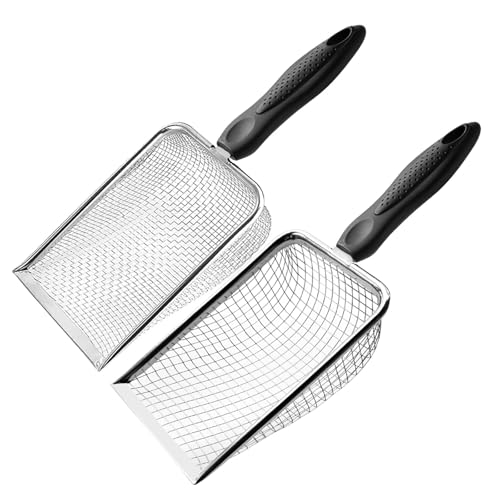 Soil Sifter for Gardening Pack of 2, Dirt Sifter Compost Sifter with Handle,Two Garden Sifters for Soil with 3.8/5mm Mesh,Rocks Sifter Sand Sifter Garden Shovel