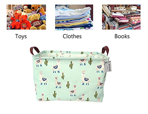 Image of Rectangle Storage Basket Cute Canvas Organizer Bin for Pet /Children Toys, Books, Clothes Perfect for Rooms /Playroom (Alpaca)