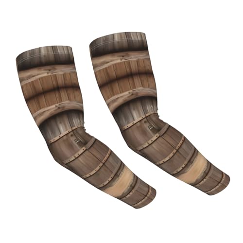 Dfeppjhg Manicotti di raffreddamento rustici con stampa porta in legno, maniche di raffreddamento per braccio, protezione solare unisex per sport, ciclismo, golf, nero, taglia unica