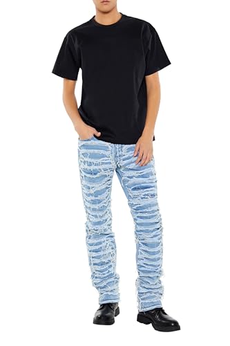 Forever 21 Men's Destroyed Slim-fit Mid-Rise Jeans