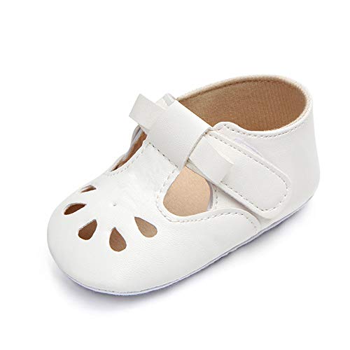 Image of MK MATT KEELY Baby Girl Shiny Mary Jane Lovely Baby Sandals Soft Sole Toddler Shoes First Walkers Crib Shoes
