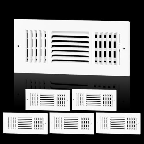 6PK Ceiling Air Vent Cover for 12x4 Duct Opening 3 Way HVAC Air Vent Cover