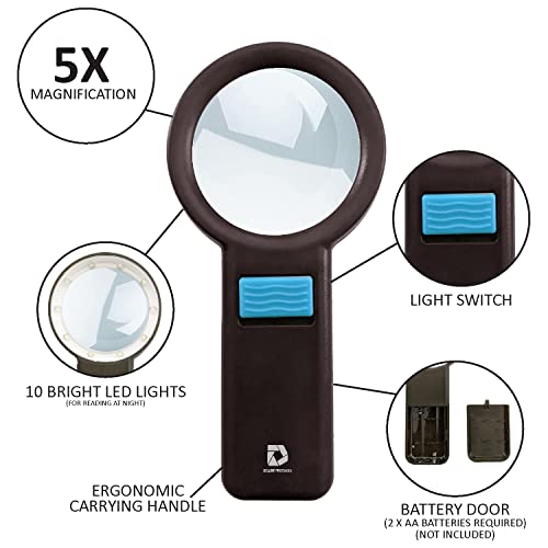 Loupe éclairée Deluxe Products DP-7559 avec 10 LED pour lecture