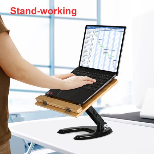 Bamboo Book Stand, Cookbook Holders For Reading Hands Free, Height And Angle Adjustable , Laptop And Tablet Stands For Desk, Recipe Cook Book Holder For Kitchen Cooking, Size 13.4" X 9.5"（Large） #TOP7