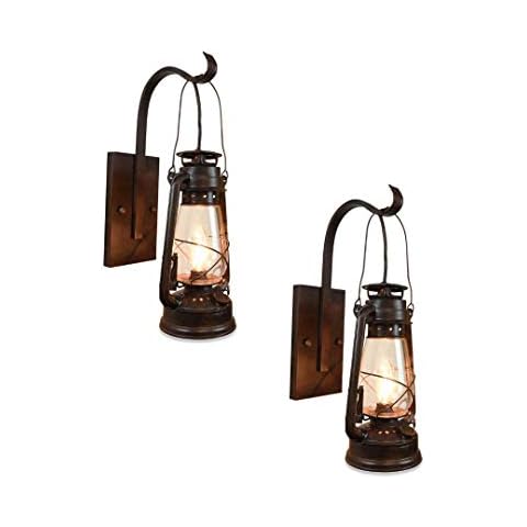 Juego de 2 lámparas de pared de cristal esmerilado para huracán Cover