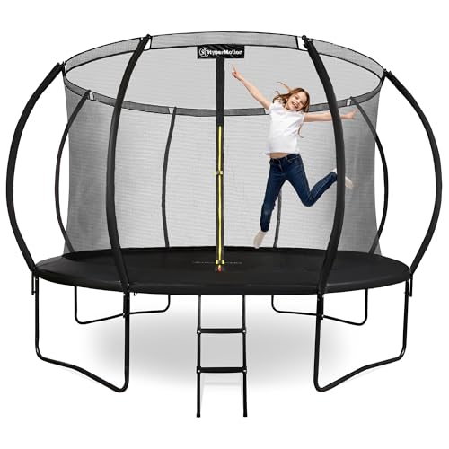 Hypermotion Trampolin Outdoor Kinder 244/305 / 366/430 / 487 cm Kindertrampolin ab 3 Jahre - Schnelltrocknend und Wasserabweisend - Ausgezeichnete Sprungkraft - Gartentrampolin (Ø 366 cm / 12FT)