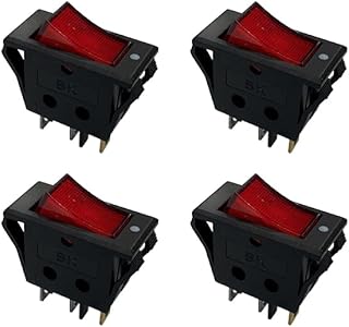 4Pcs Rocker Switch On-Off 20A 125V 3 Terminal Compatible with Delta 1320151 1340646 Bench, Fit Grinder Belt Disc Sander 23-580 23-589 23-592 23-640 23-645 23-660 23-700 23-840 23-980 GR100 GR150 GR350