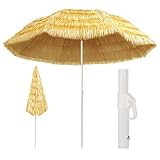 vidaXL Strandschirm Natur 300cm Hawaii Sonnenschirm Gartenschirm Balkonschirm