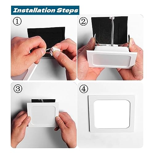 Foco downlight ultrafino y panel LED cuadrado de 24W blanco 7