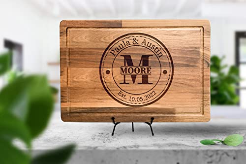 Personalized Cutting Board, Perfect Gifts For Couples Or Parents, Customizable Christmas Gifts, Wedding, Anniversary, House Warming Gift Idea, Wooden Kitchen Decor New Homeowners (Beechwood, Small) #TOP1