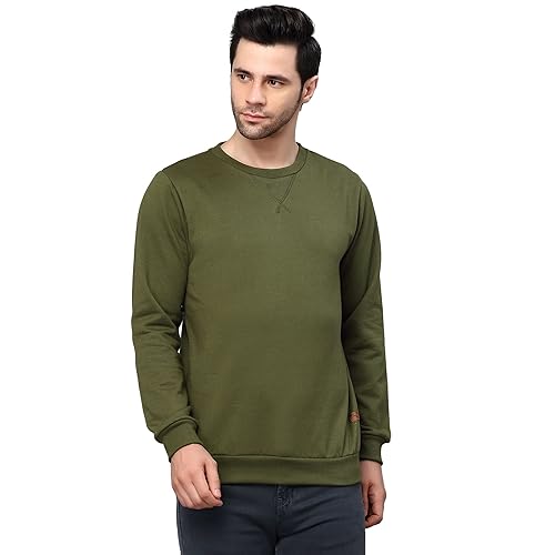 Image of Rigo Fleece Printed Round Neck Sweatshirt for Men | Full Sleeves Sweatshirt for Men | Casual Wear & Stylish Sweatshirts for Men