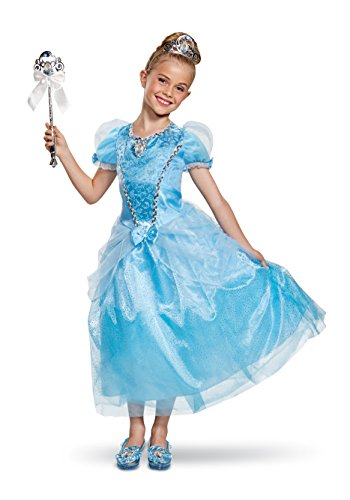 Disguise Disney Princess Cinderella Deluxe Girls' Costume Blue, Medium/(7-8)