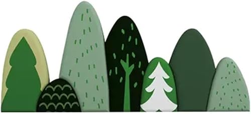 Miniatura 10 de Adhesivos de pared anticolisión de poliuretano para pared autoadhesivos, paneles de pared 3D para habitación de niños, árboles verdes (color B-78.7