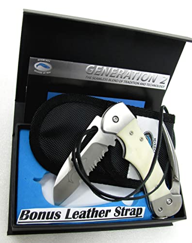 Rigging Knife & Marlin Spike Myerchin AF300P Professional Captain Pro Engravable White Bone Handle