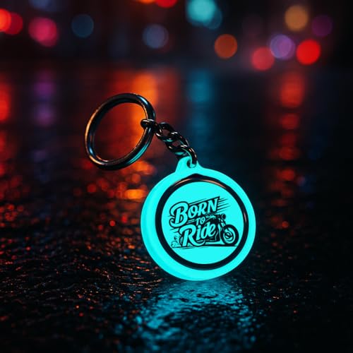 Image of Mi Glow Store Glow in Dark Keychain for Bike Men | Gift for Man | Bike Accessories | Charges in Light Glows in Dark | Key chain for Bike