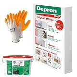 DEPRON Pannelli Isolanti 9 mm (125×80 cm) – Confezione 10 m² + Colla Glutolin 8 kg | Isolamento Termico e Acustico per Pareti e Soffitti | 1 paio di guanti in nitrile HYTAMA TOOLS
