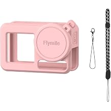 BTG Silicone Case Cover Protector with Lens Cap Compatible with DJI OSMO Action 3/4/5 Pro Camera Accessories Protective Cover CasePink