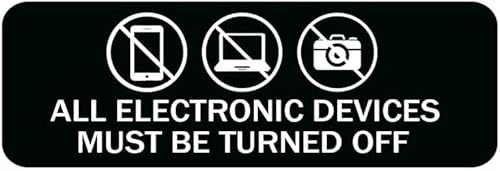 Turn Off All Electronic Devices Acrylic Sign White On Black 3x9 Inch