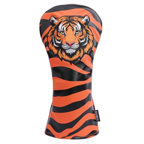SHABIER Orange Golf Driver Headcover with Tiger Design for Golf Driver Club