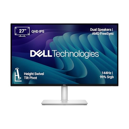 Image of Dell S2725DC 27 inch /68.58cm QHD Monitor, 144Hz, IPS Panel, 1ms Response, Contrast 1500:1, Dual Speakers 6W, HDMI, DP Port, 2xUSB Type-C, 2xUSB Type-A, Warranty 3 Years, TUV Rheinland 4-Star Eye Comfort