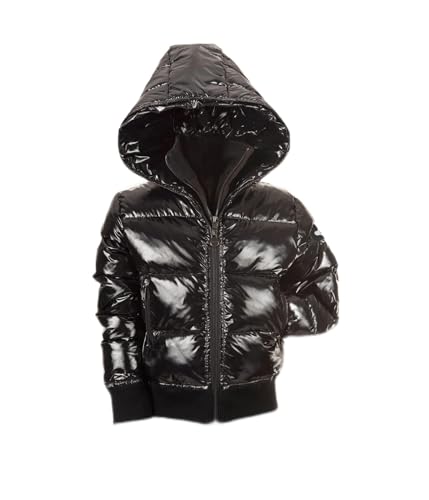 Appaman Kids Girl's Double Zip Insulated Flurry Coat (Toddler/Little Kids/Big Kids) Shiny Black 8 Big Kid