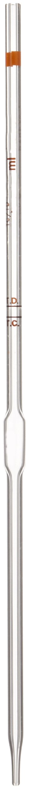 Pyrex Borosilicate Glass Class A Orange Color-Coded Volumetric Pipets, TC/TD, 2ml Capacity (Case of 6)