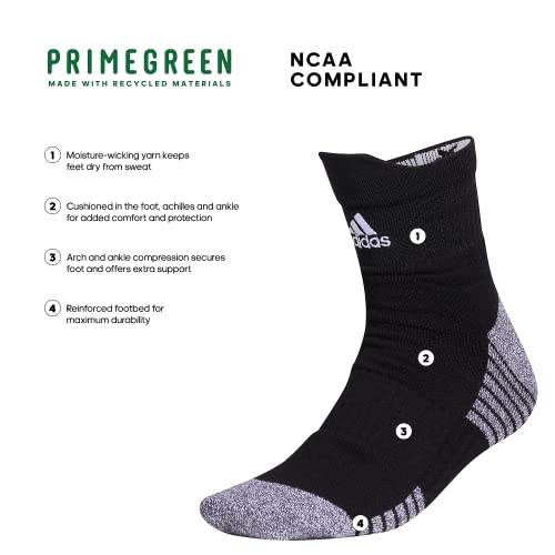 Adidas 5-Star Team Cushioned High Quarter Socks (1-Pair), Black/White, Medium #TOP1