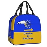 YERGFHJ Bolsas de Almuerzo aisladas Personalizadas Camino de Santiago Picnic al Aire Libre Concha de Vieira Bicicleta de Montar Nevera a Prueba de Fugas Caja térmica Bento