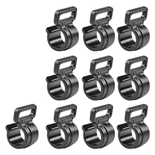 10Pcs Inner Tent Hooks C Clips Plastic Camping Hooks Durable Rod Clamp Plastic Tarp Clips Lock Awning Clamp for Camping Caravan Awning Tent Pole (11x20x6mm)
