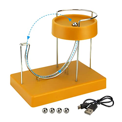物理学振り子 永久機関 おもちゃ 振り子ボール 衝撃玉 永久運動 ステンレス ニュートン 教育玩具 金属 ストレス減らす インテリア 卓上型 物理学 知育 【上から転がり落ちてまた上に戻る】