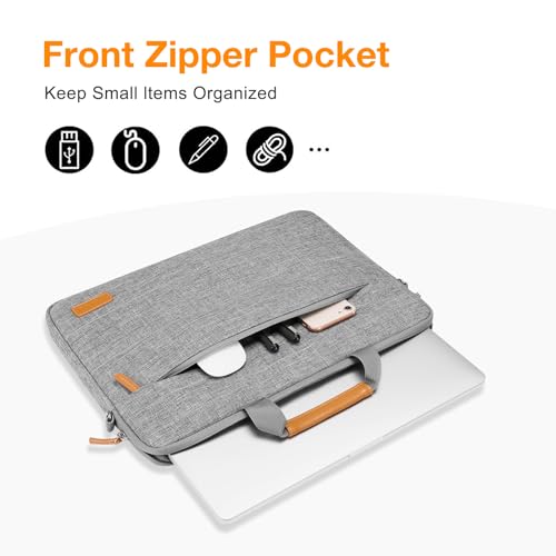 MOSISO Laptop Shoulder Bag, 15.6 inch Computer Bag Compatible with MacBook 16 inch, HP, Dell, Lenovo, Asus, Razer Notebook, Quilted Messenger Briefcase with Front Horizontal Pocket & Strap, Gray2