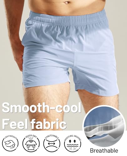 Image of MIER Men's Workout Running Shorts Lightweight Active 5 Inches Shorts with Pockets, Quick Dry, Breathable