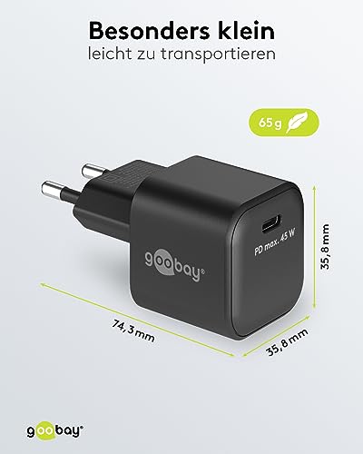 Goobay 65331 - Caricatore Rapido USB-C Pd (45 W) / Caricatore Per Cellulare/Alimentatore Di Rete Per Iphone E Altri Telefoni Cellulari/Adattatore Quick Charger/Spina Di Alimentazione - 3
