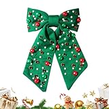 Widely Applicable: With its moderate size design, this Christmas hair bow assures ponytail bun friendly use, enabling users to achieve versatile hairstyles suitable for holiday gatherings and casual outings without compromising comfort or elegance