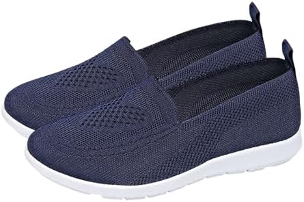 Women's Mesh Walking Shoes Summer Breathable Soft Arch Support Walking Anti-Skid Sports Shoes Blue — view 3