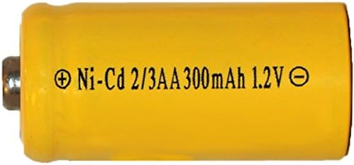 8 X 2/3 Aa 300 Mah Nicd Batteries - Button Top (For Solar Lights)