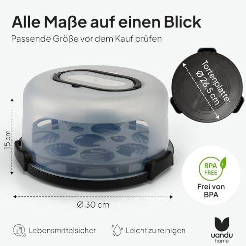 Foto von uandu Kuchen Transportbox Rund für Torten, Muffins & Cupcakes