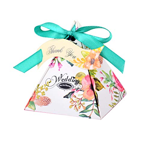 Gaigor 50 Piezas Caja de Regalo de Boda Caja de Dulces para la decoración de Boda Fiesta G003H01