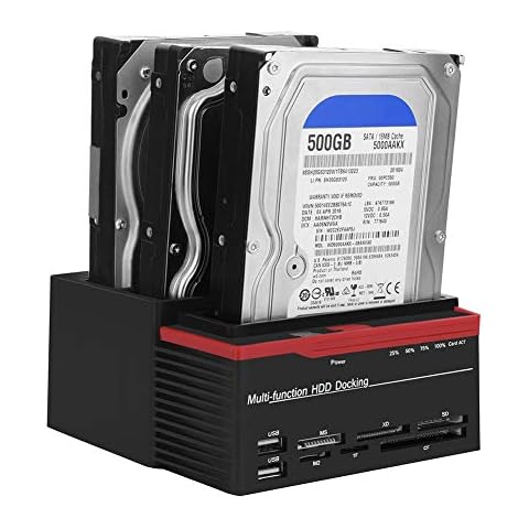 Zopsc USB 3.0 SATA/IDE HDD Docking Station Three-Bay Offline Clone HUB Reader 12V / 3A Independent Power Supply External Hard Drive Docking Station(US) 100-240V Cover