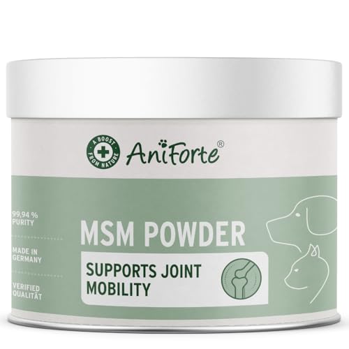 AniForte MSM Powder for Dogs & Cats 300 g - High Purity Methylsulfonylmethane, High Dose with Purity 99.94%, Organic Sulphur for Animals as Joint Powder