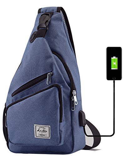 Sac à bandoulière en nylon 39 cm pour homme avec port USB voyage