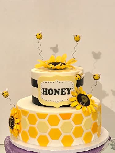 Honbay 6Pcs Wool Felt Bumble Bee For Wedding, Baby Shower, Gender Reveal Party, Birthday Decoration (Yellow) #TOP4