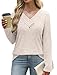 Sampeel Womens Tops Fall Fashion 2025 V Neck Cozy Sweaters Business Casual Outfits for Women Clothing Winter Holiday Beige XL