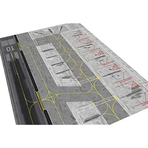 Airport mat Poster 119cm x 85cm for Narrow and Wide Body Aircraft 1/400 and 1/500 Includes 14 Parking Spaces for Model Planes and Ground Support Equipment Cover