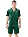 SAMDIPLUS Mens Summer Short Sets Velvet Tracksuit 2 Piece Casual Short Sleeve Shirts and Shorts for Men Beach Vacation Outfits (Green, M)
